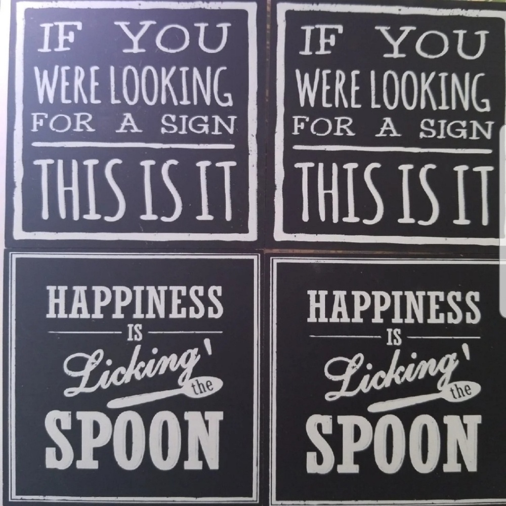 Kitchen Coasters black & white - Picture 5 of 8